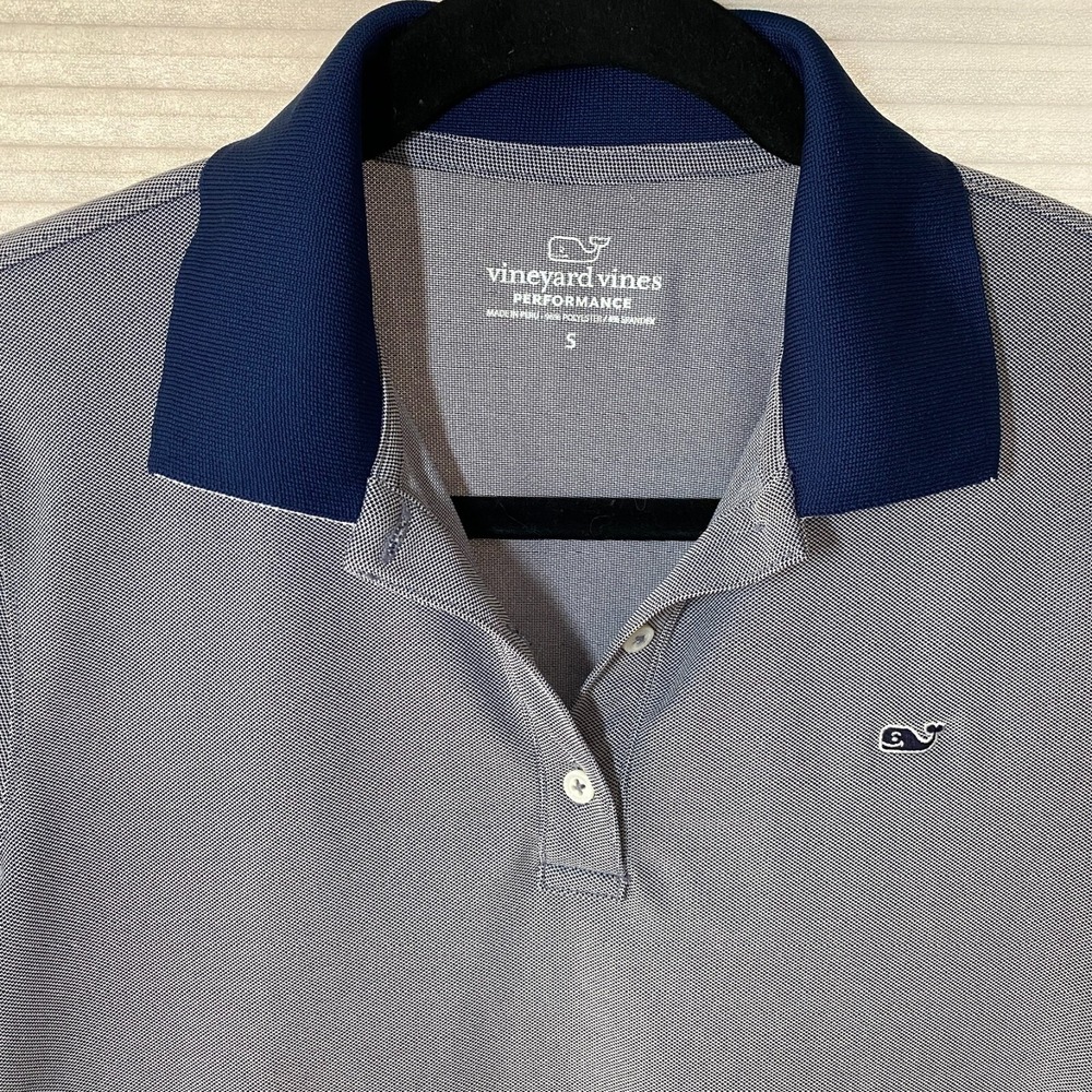 Vineyard Vines Womens Small Golf Polo Short-Sleeve Performance Top Navy - Picture 2 of 6